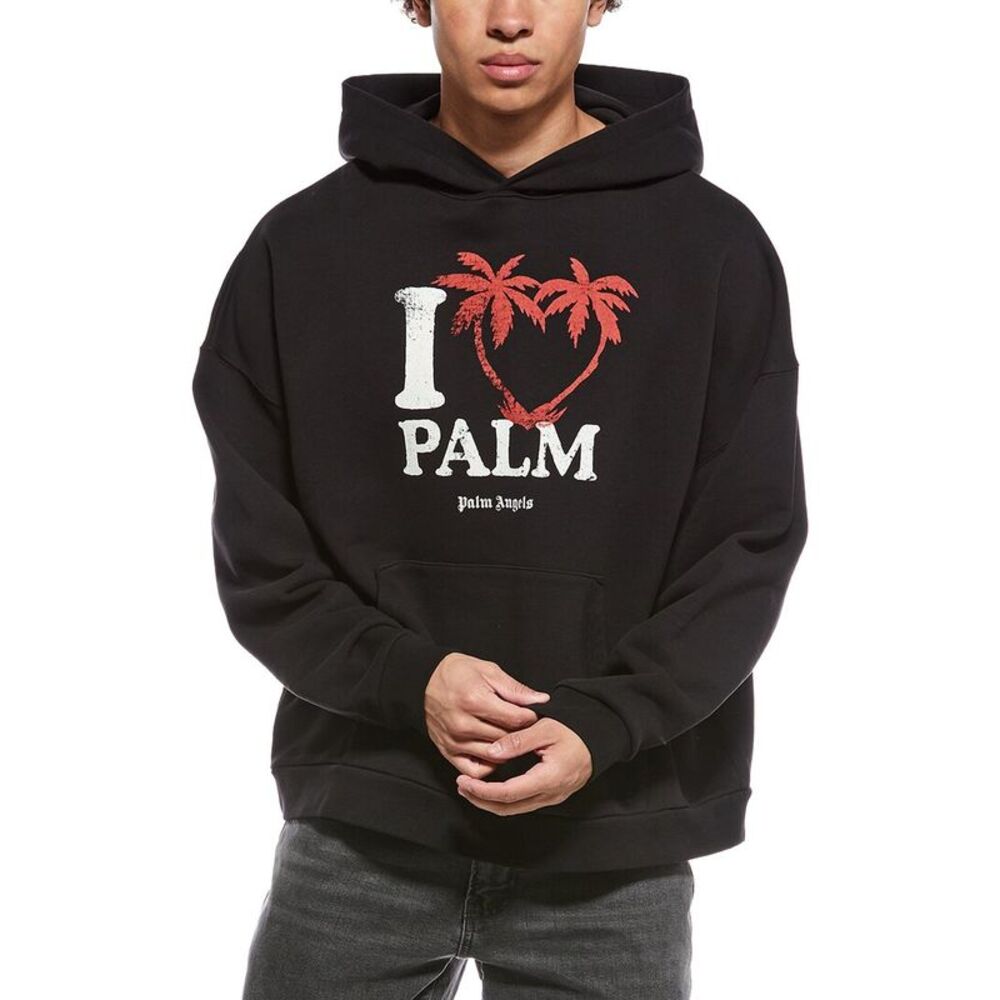 Palm Angels Mens  Hooded Sweatshirt, Black